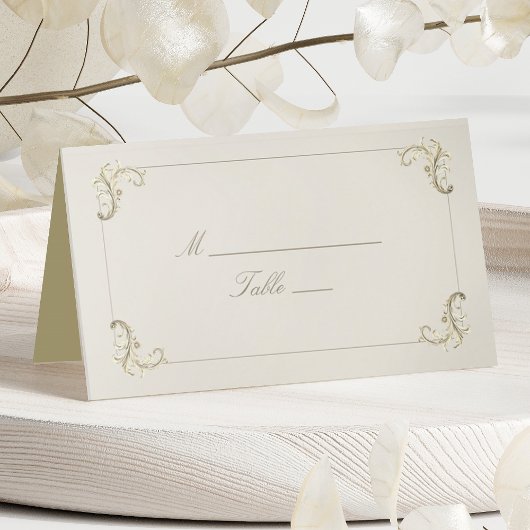ヴィンテージ ゴールド バロック 結婚式 プレイスカード