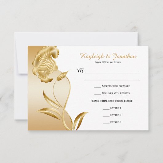 ヴィンテージ ゴールド フラワー スワール RSVP (正面)