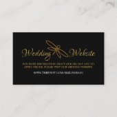 ヴィンテージ ゴールド ホイル ドラゴンフライ ウェディング ウェブサイト エンクロージャーカード (正面)