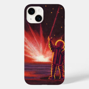 ヴィンテージ サイエンスフィクション エイリアン 赤い惑星 爆発 Case-Mate iPhone 14ケース