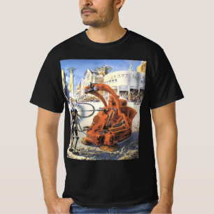 ヴィンテージ サイエンスフィクション 未来都市 エイリアン戦争 Tシャツ