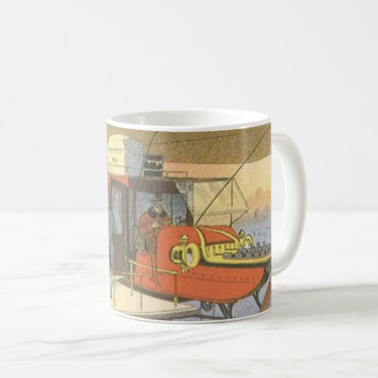 ヴィンテージ サイエンス フィクション エアプレーン ヘリコプター リモ コーヒーマグカップ (正面右)