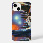 ヴィンテージ サイエンス フィクション エイリアンのいる外国惑星 Case-Mate iPhoneケース (裏面)