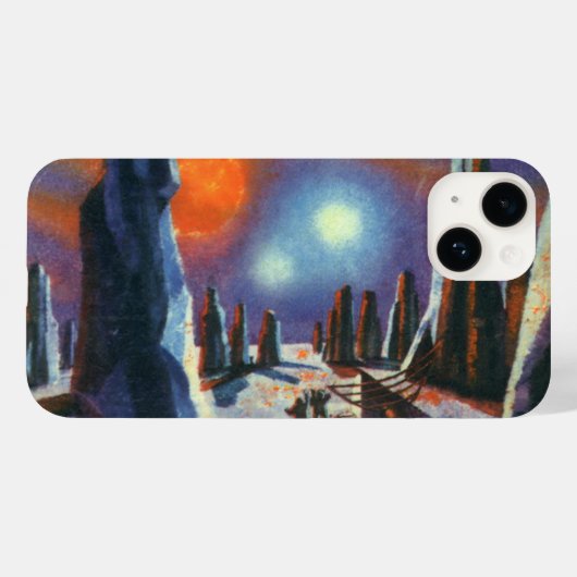 ヴィンテージ サイエンス フィクション エイリアンのいる外国惑星 Case-Mate iPhoneケース (裏面 (横))