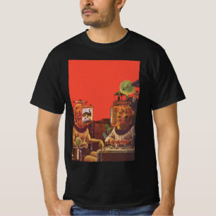 ヴィンテージ サイエンス フィクション エイリアン スチームパンク ヘルメット Tシャツ