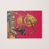 ヴィンテージ サイエンス フィクション エイリアン ロボットが男を捕獲 ジグソーパズル (横)