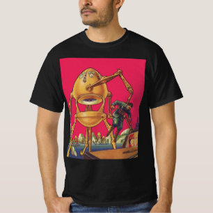 ヴィンテージ サイエンス フィクション エイリアン ロボットに捕まる男 Tシャツ