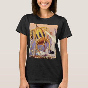 ヴィンテージ サイエンス フィクション エイリアン 戦争 侵略 タコ Tシャツ