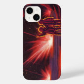 ヴィンテージ サイエンス フィクション エイリアン 赤い惑星 爆発 Case-Mate iPhoneケース (裏面)