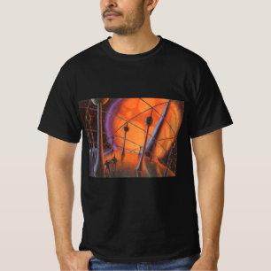 ヴィンテージ サイエンス フィクション オレンジ色の太陽とエイリアン Tシャツ