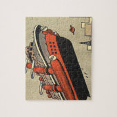 ヴィンテージ サイエンス フィクション クルーズ船 ヘリコプター ジグソーパズル (縦)