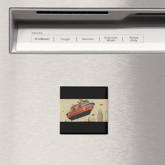 ヴィンテージ サイエンス フィクション クルーズ船 ヘリコプター マグネット (インサイチュ (食洗機))