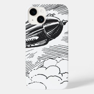 ヴィンテージ サイエンス フィクション スペースシップ ロケット クラウドの中 Case-Mate iPhone 14ケース