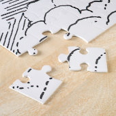 ヴィンテージ サイエンス フィクション スペース シップ ロケット クラウドの中 ジグソーパズル (側面)