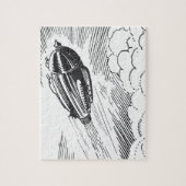 ヴィンテージ サイエンス フィクション スペース シップ ロケット クラウドの中 ジグソーパズル (縦)