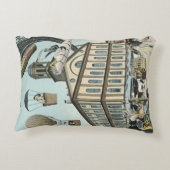 ヴィンテージ サイエンス フィクション、ビクトリアン スチーム パンク シティ アクセントクッション (裏面)