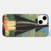 ヴィンテージ サイエンス フィクション, ロケットが地球から打ち上がる Case-Mate iPhoneケース (裏面 (横))