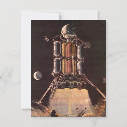 ヴィンテージ サイエンス フィクション ロケットが惑星を離陸 (正面)