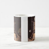 ヴィンテージ サイエンス フィクション ロケットが惑星を離陸 コーヒーマグカップ (中央)