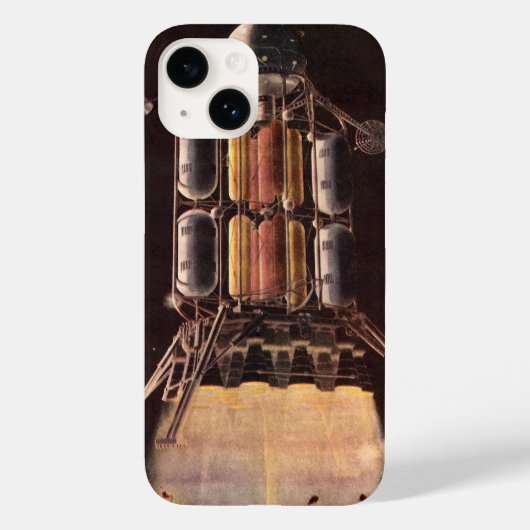 ヴィンテージ サイエンス フィクション ロケットが惑星を離陸 Case-Mate iPhoneケース (裏面)