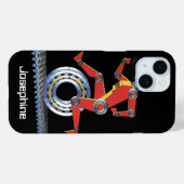 ヴィンテージ サイエンス フィクション ロボットが車輪で走る Case-Mate iPhoneケース (裏面 (横))