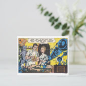 ヴィンテージ サイエンス フィクション ロボット ゴールデンエイジ コミックス パネル ポストカード (スタンド正面)