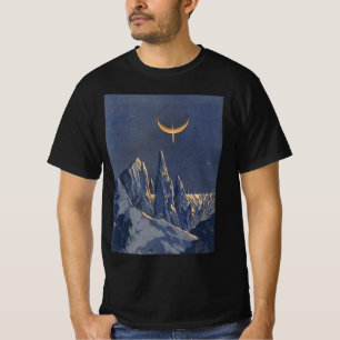 ヴィンテージ サイエンス フィクション 三日月 雪 プラネット Tシャツ