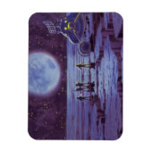 ヴィンテージ サイエンス フィクション 地球 ローバー エイリアン on 月 マグネット (縦)