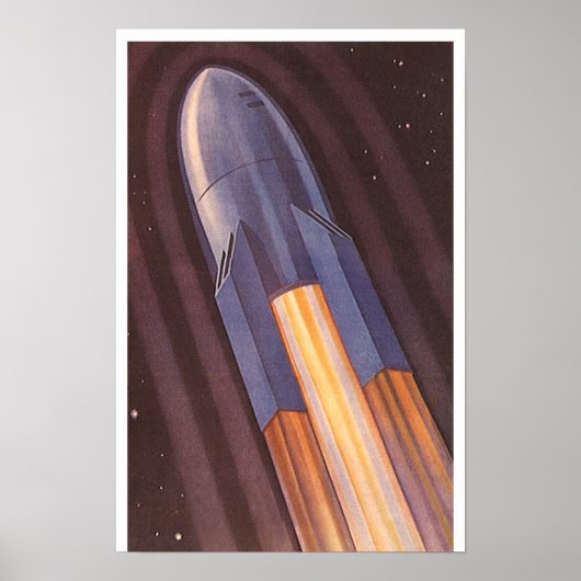 ヴィンテージ サイエンス フィクション 宇宙船 ロケット ポスター (正面)