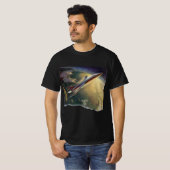 ヴィンテージ サイエンス フィクション 宇宙船 飛行機 地球 Tシャツ (正面フル)