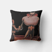 ヴィンテージ サイエンス フィクション 宇宙飛行士がエイリアンと握手 クッション (裏面)