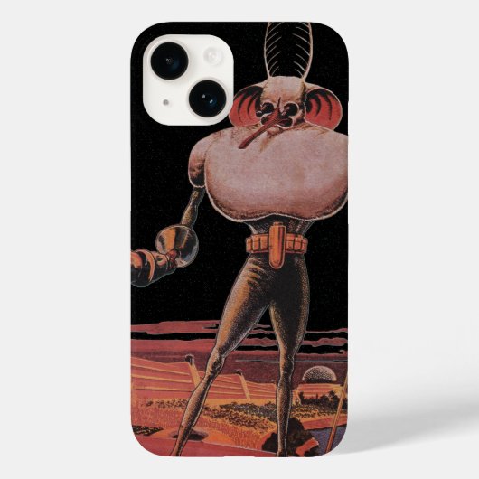 ヴィンテージ サイエンス フィクション 宇宙飛行士がエイリアンと握手 Case-Mate iPhoneケース (裏面)