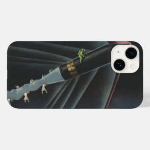ヴィンテージ サイエンス フィクション 宇宙飛行士がロケットに乗る Case-Mate iPhone 14ケース
