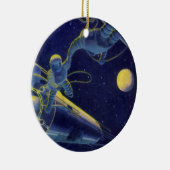 ヴィンテージ サイエンス フィクション 宇宙飛行士が宇宙空間に セラミックオーナメント (右)