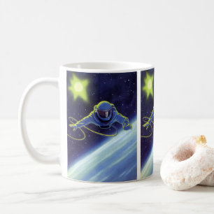 ヴィンテージ サイエンス フィクション 宇宙飛行士が宇宙遊泳中 コーヒーマグカップ
