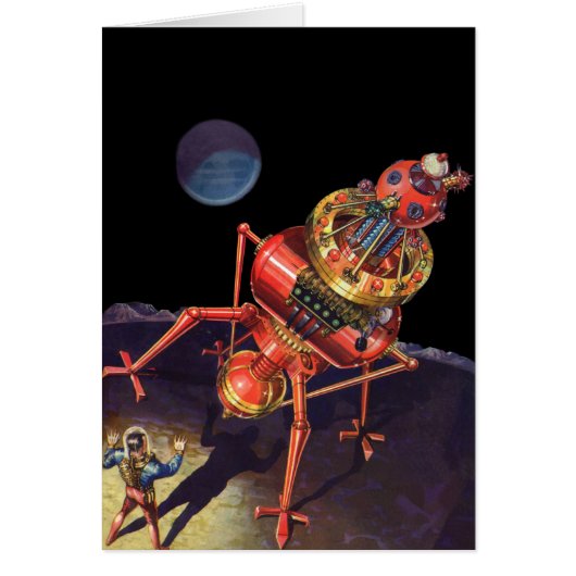 ヴィンテージ サイエンス フィクション 宇宙飛行士とエイリアン ロボット (正面)