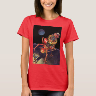 ヴィンテージ サイエンス フィクション 宇宙飛行士とエイリアン ロボット Tシャツ