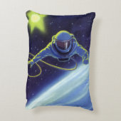 ヴィンテージ サイエンス フィクション 宇宙飛行士の宇宙遊泳 アクセントクッション (裏面(縦))