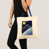 ヴィンテージ サイエンス フィクション 宇宙飛行士の宇宙遊泳 トートバッグ (正面(商品))