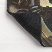 ヴィンテージ サイエンス フィクション 宇宙飛行士の宇宙遊泳 マウスパッド (コーナー)