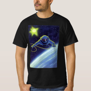 ヴィンテージ サイエンス フィクション 宇宙飛行士の宇宙遊泳 Tシャツ