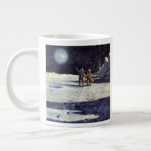 ヴィンテージ サイエンス フィクション 宇宙飛行士 エイリアン 月 ジャンボコーヒーマグカップ