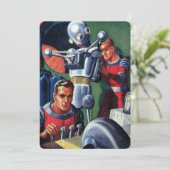 ヴィンテージ サイエンス フィクション 宇宙飛行士 ロボットを修理する (スタンド正面)