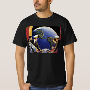 ヴィンテージ サイエンス フィクション 宇宙飛行士 地球周回 Tシャツ