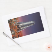 ヴィンテージ サイエンス フィクション 宇宙飛行士 甲虫 エイリアン 長方形シール (封筒)