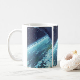 ヴィンテージ サイエンス フィクション、星空の下の地球 コーヒーマグカップ