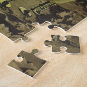 ヴィンテージ サイエンス フィクション、月へのロケット着陸 ジグソーパズル (側面)