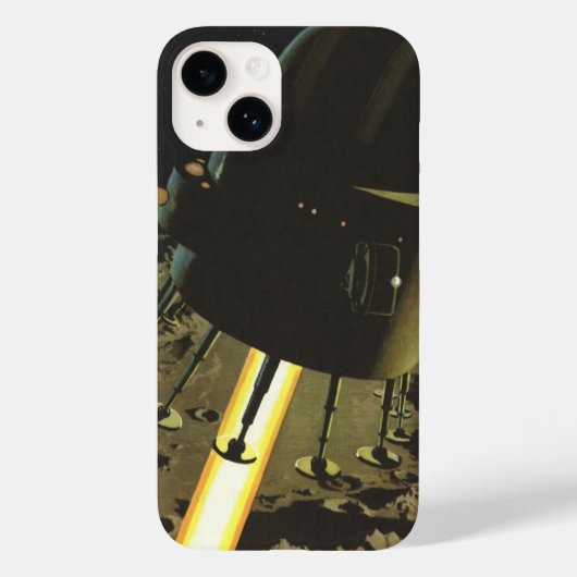 ヴィンテージ サイエンス フィクション、月へのロケット着陸 Case-Mate iPhoneケース (裏面)