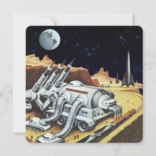 ヴィンテージ サイエンス フィクション、月面の宇宙ステーション (正面)