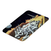 ヴィンテージ サイエンス フィクション、月面の宇宙ステーション マグネット (左側)